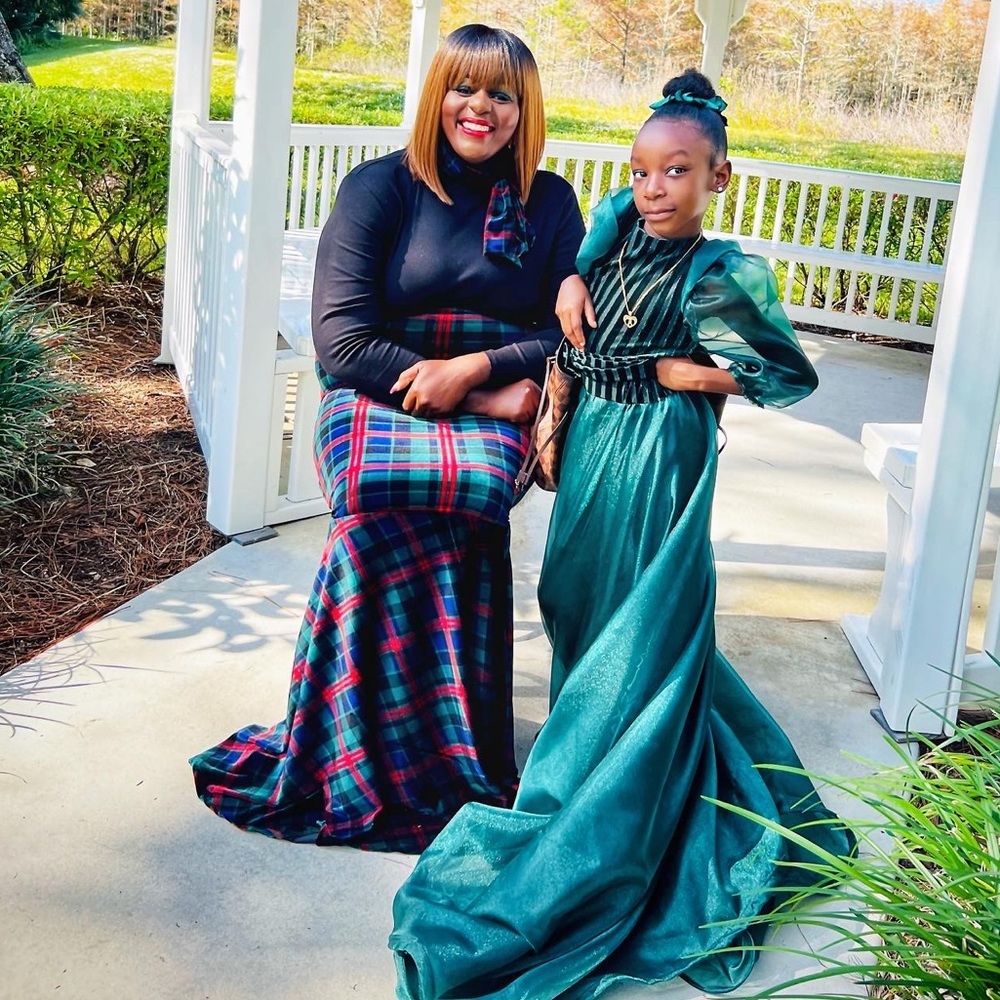 Plaid Velvet Holiday Mermaid Skirt
